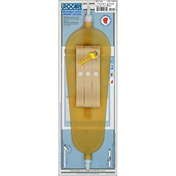 Urocare reusable latex urinary leg bags on white background